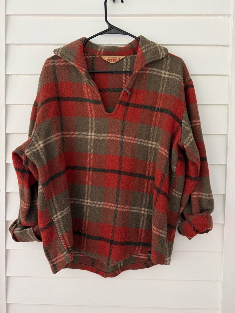Red, Green + Brown Flannel Pullover